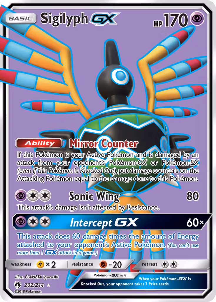 Sigilyph GX 202/214 Pokemon card