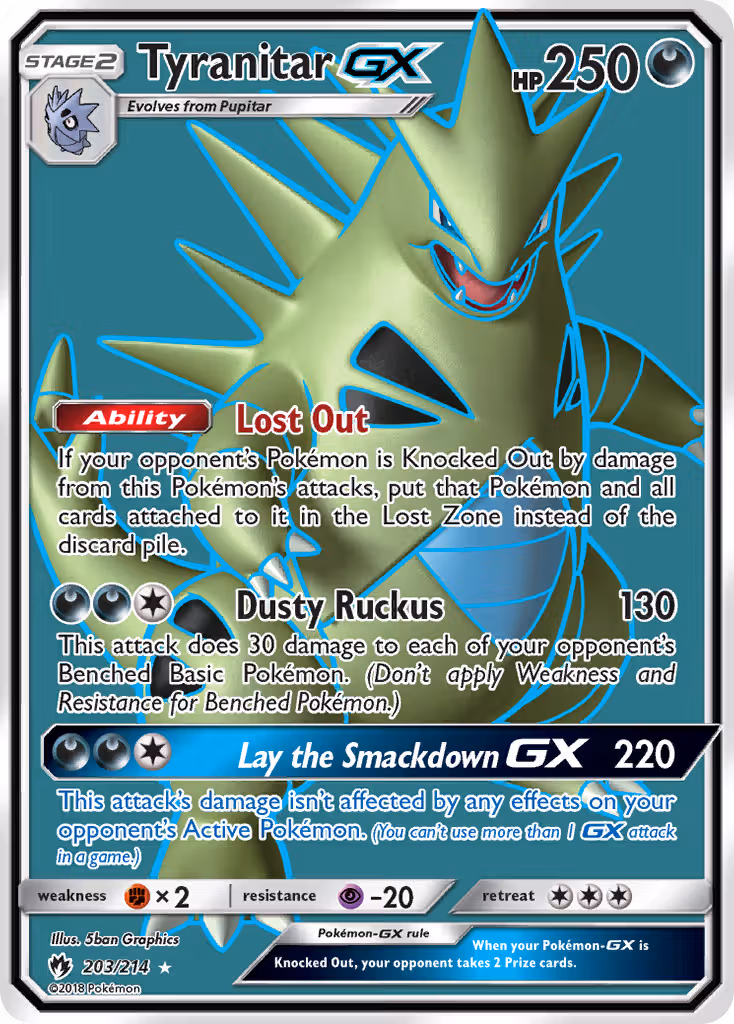 Tyranitar GX 203/214 Pokemon card