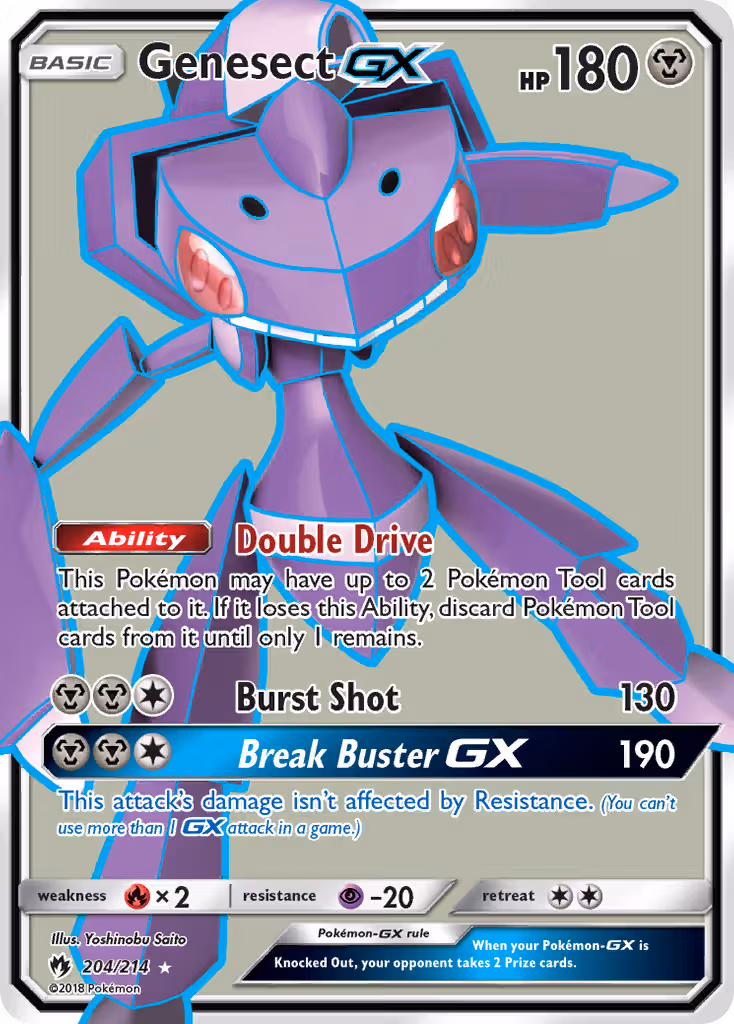 Genesect GX 204/214 Pokemon card