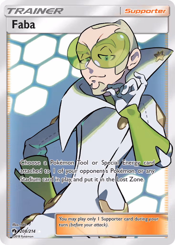 Faba 208/214 Pokemon card