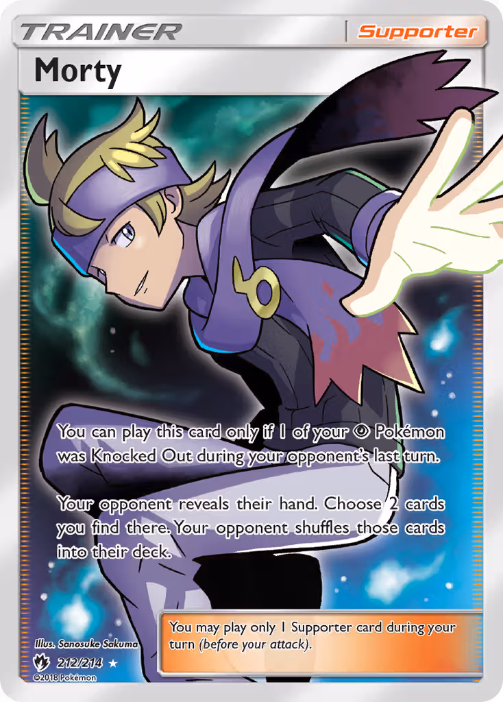 Morty 212/214 Pokemon card