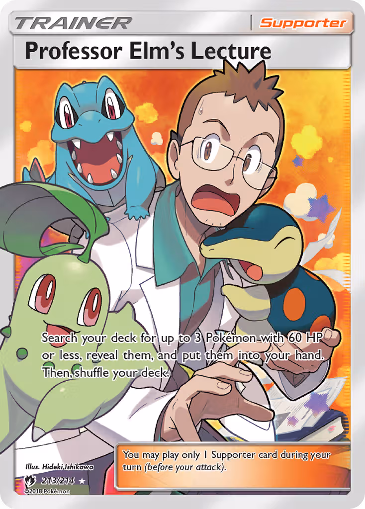 Professor Elm’s Lecture 213/214 Pokemon card
