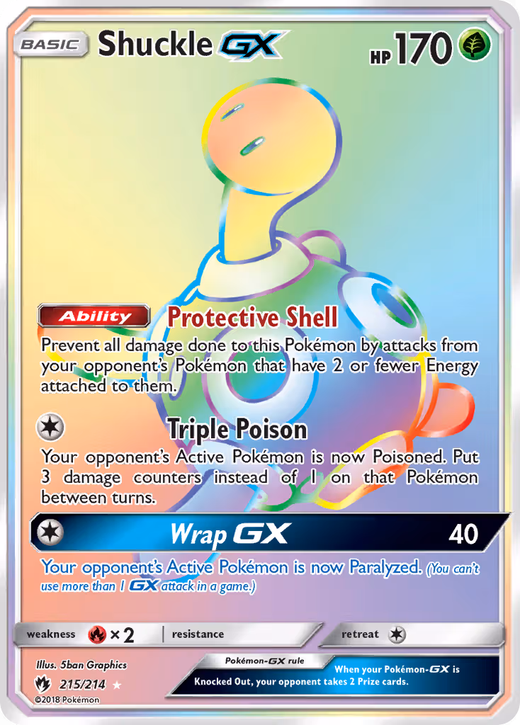 Shuckle GX 215/214 Pokemon card