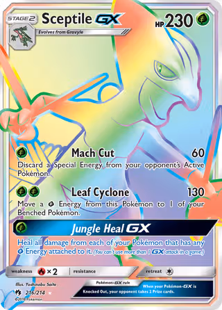 Sceptile GX 216/214 Pokemon card