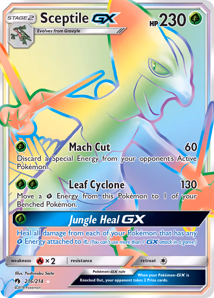 Sceptile GX 216/214 Pokemon card