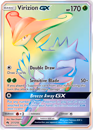 Virizion GX 217/214 Pokemon card