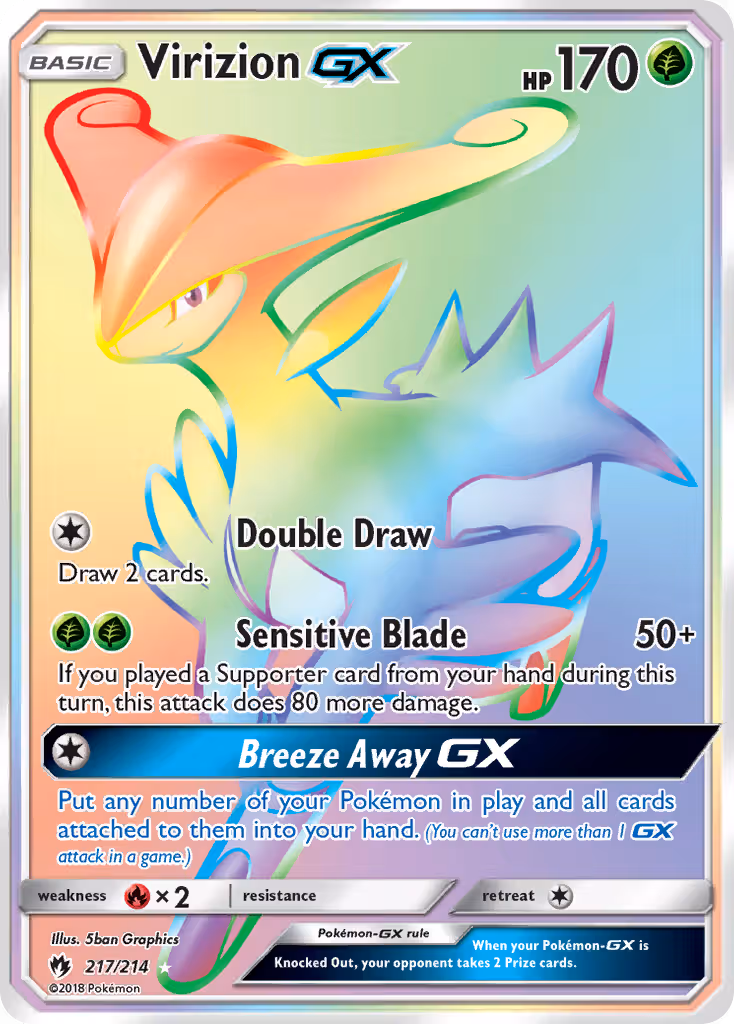 Virizion GX 217/214 Pokemon card