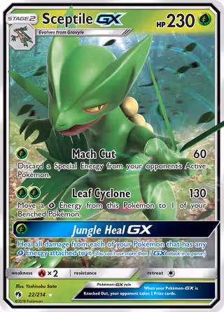 Sceptile GX 22/214 Pokemon card