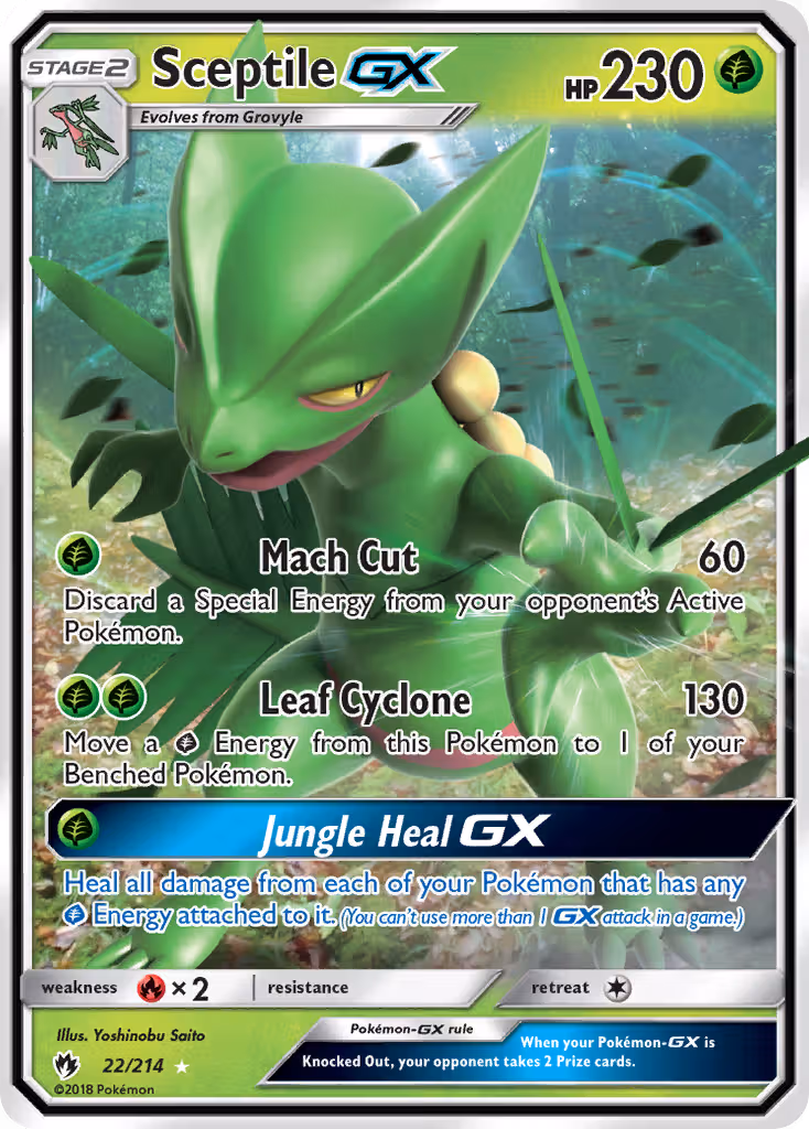 Sceptile GX 22/214 Pokemon card