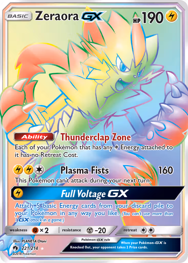 Zeraora GX 221/214 Pokemon card