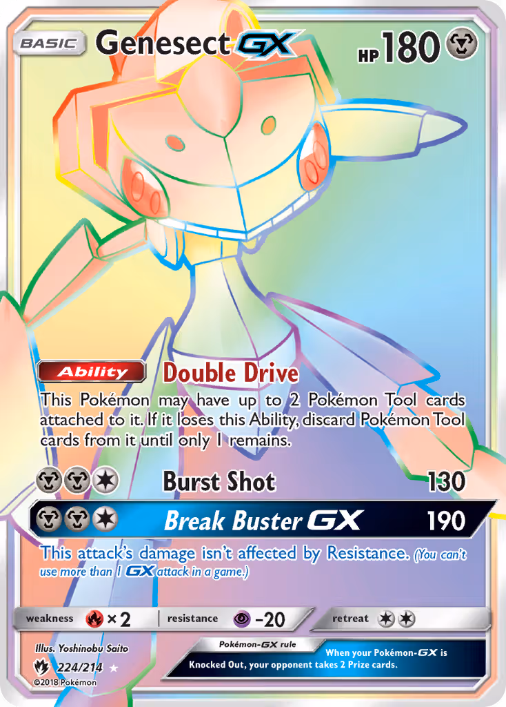 Genesect GX 224/214 Pokemon card
