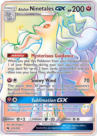 Alolan Ninetales GX 225/214 Pokemon card