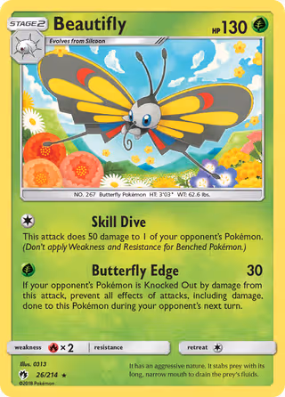 Beautifly 26/214 Pokemon card