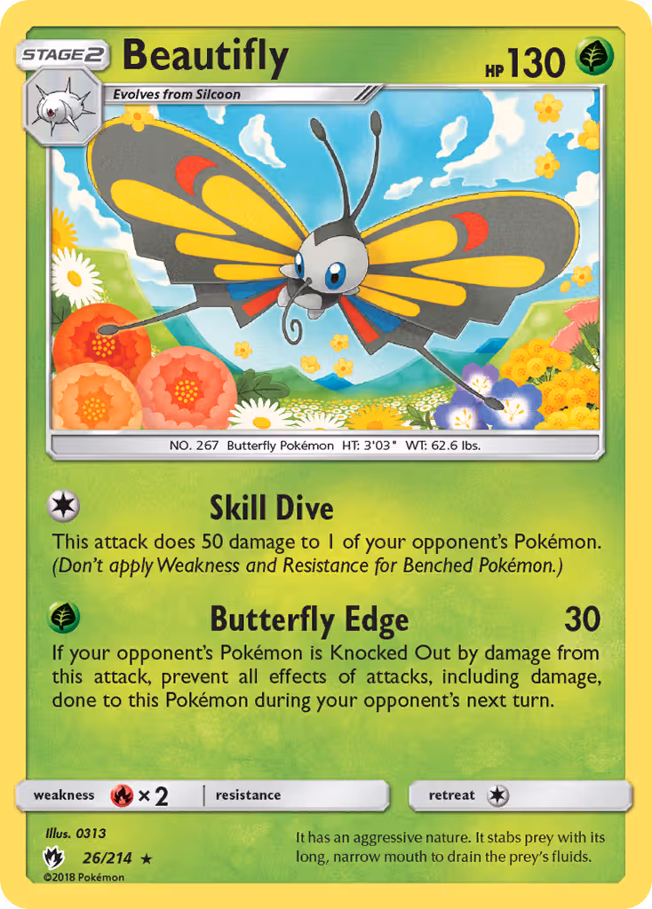 Beautifly 26/214 Pokemon card