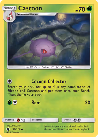 Cascoon 27/214 Pokemon card