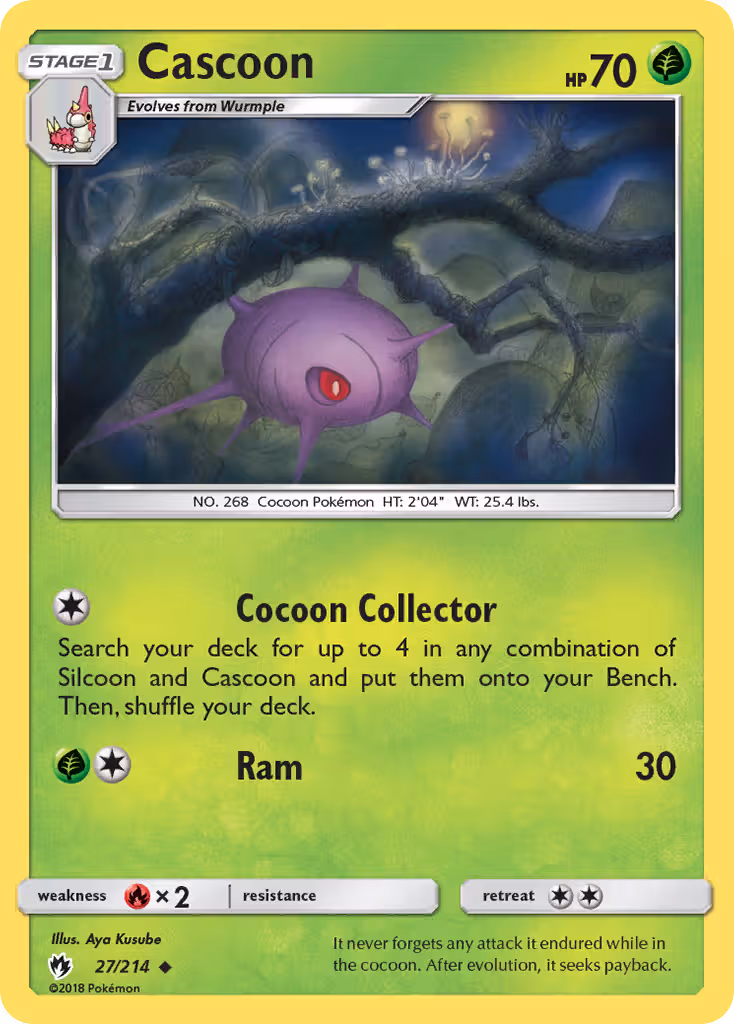 Cascoon 27/214 Pokemon card