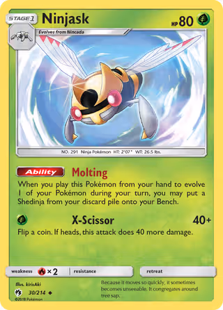 Ninjask 30/214 Pokemon card