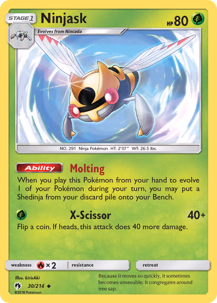 Ninjask 30/214 Pokemon card