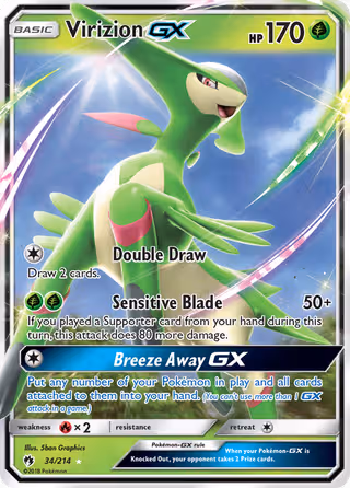 Virizion GX 34/214 Pokemon card