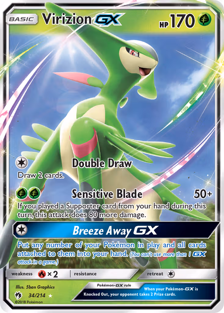 Virizion GX 34/214 Pokemon card