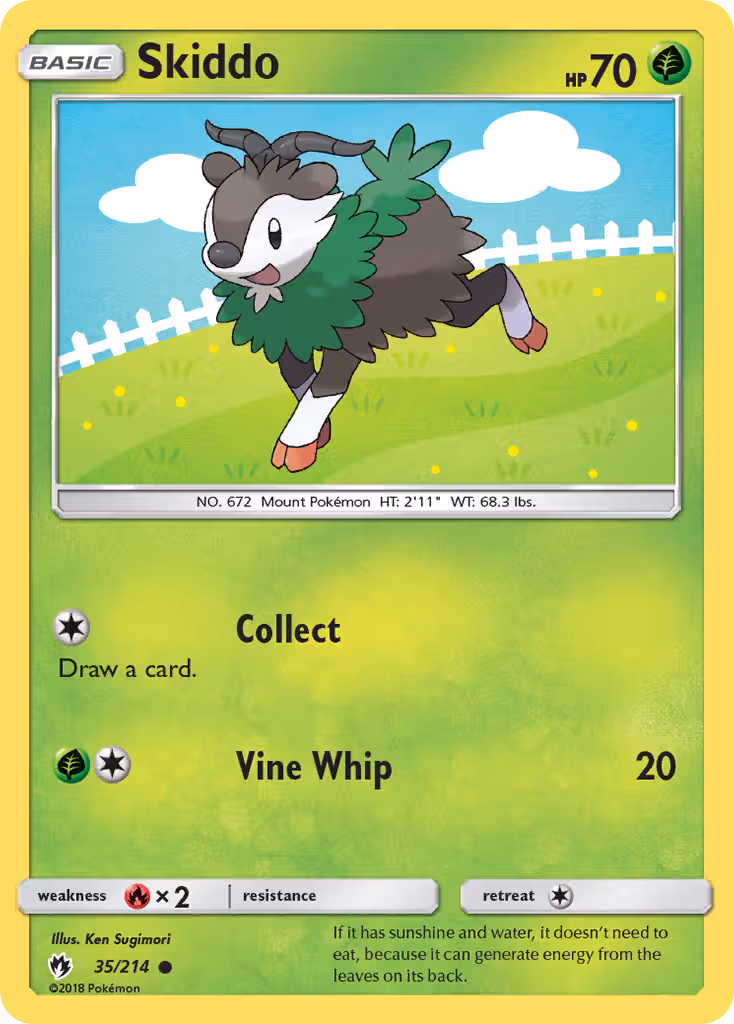 Skiddo 35/214 Pokemon card