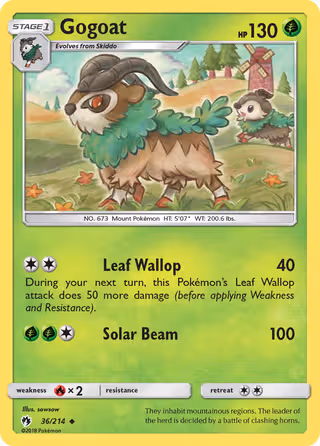 Gogoat 36/214 Pokemon card