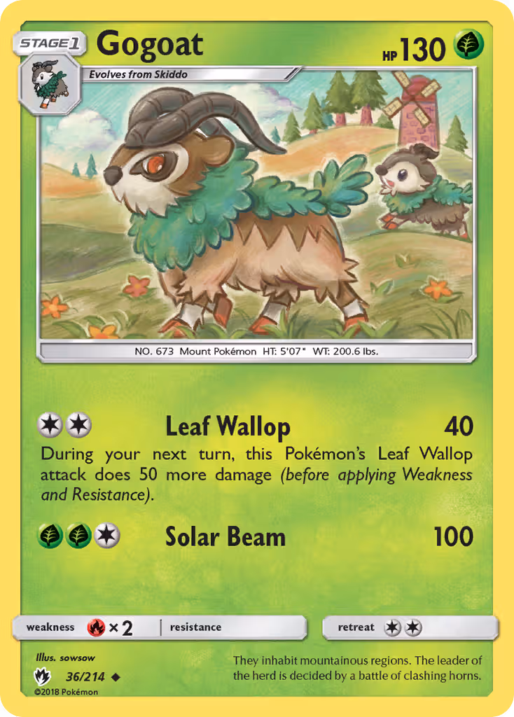 Gogoat 36/214 Pokemon card