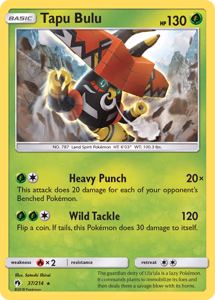 Tapu Bulu 37/214 Pokemon card