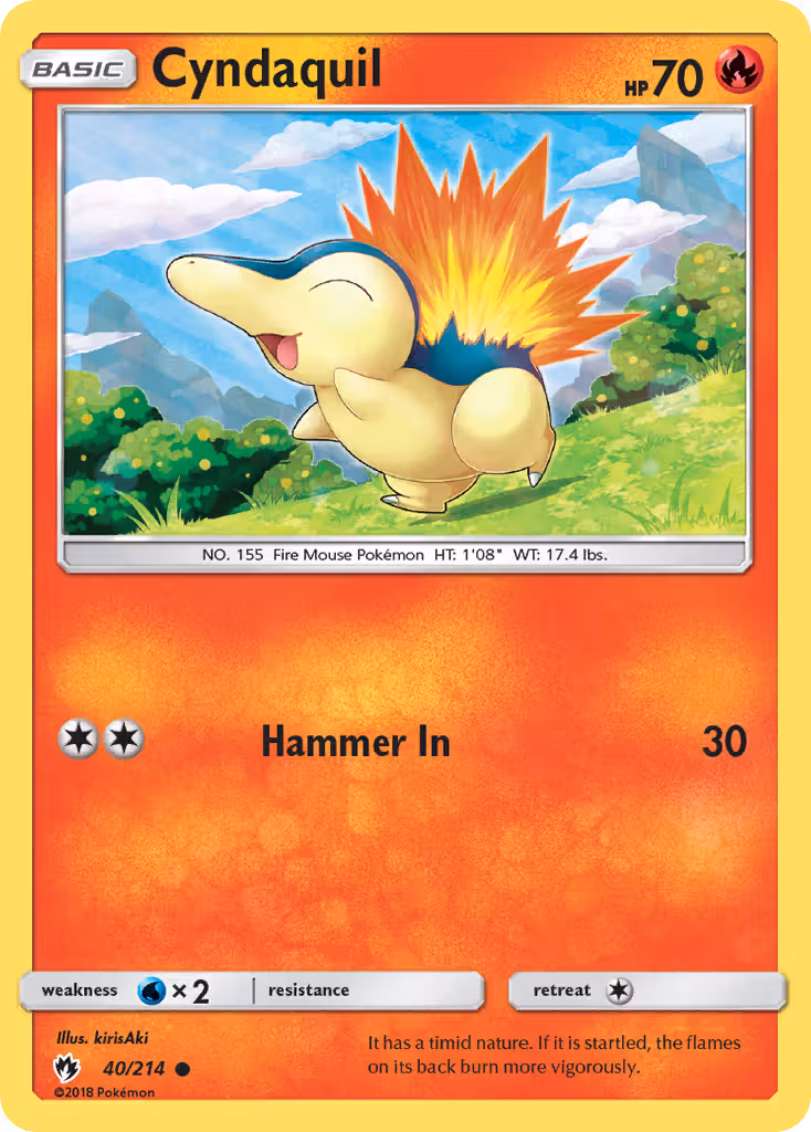 Cyndaquil 40/214 Pokemon card