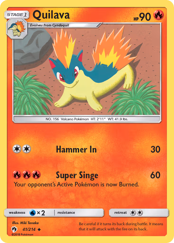 Quilava 41/214 Pokemon card