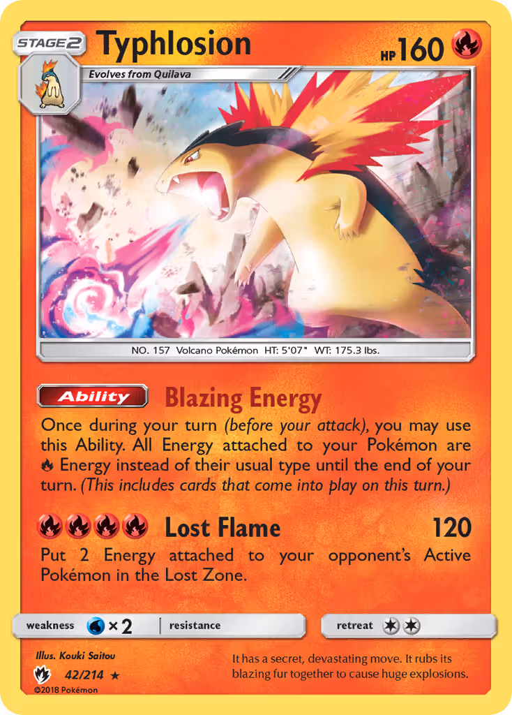 Typhlosion 42/214 Pokemon card