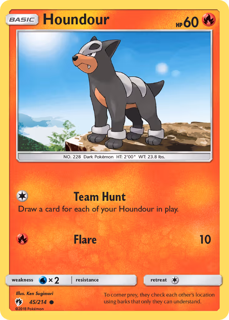 Houndour 45/214 Pokemon card