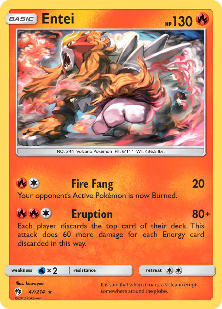 Entei 47/214 Pokemon card