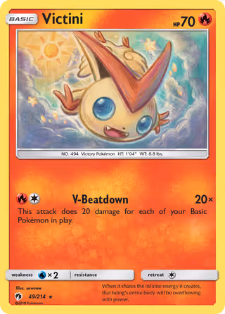 Victini 49/214 Pokemon card