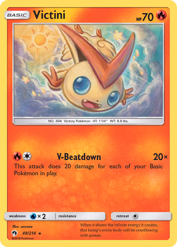 Victini 49/214 Pokemon card