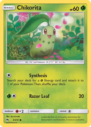 Chikorita 5/214 Pokemon card
