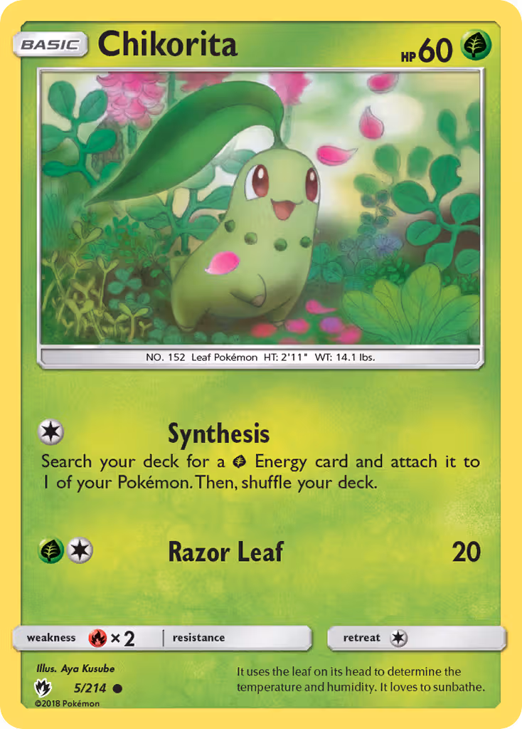 Chikorita 5/214 Pokemon card