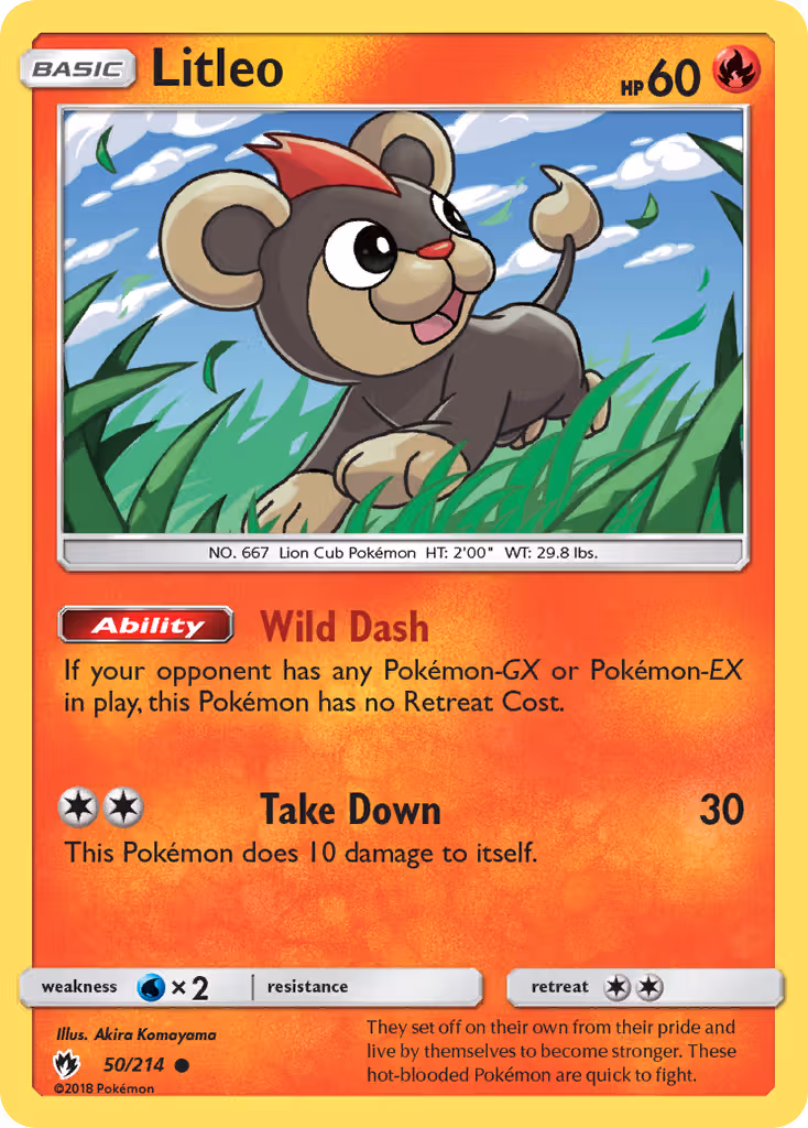 Litleo 50/214 Pokemon card