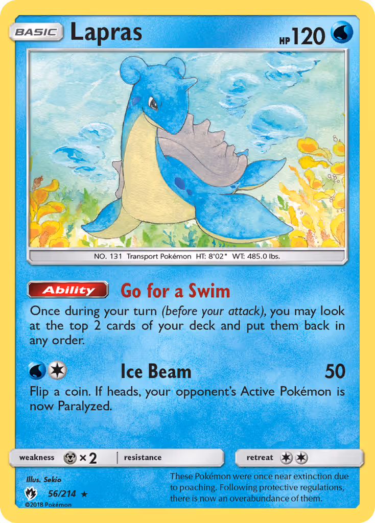 Lapras 56/214 Pokemon card