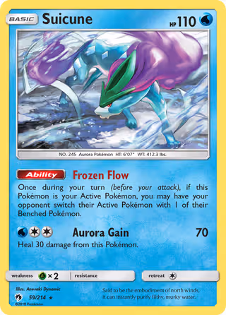 Suicune 59/214 Pokemon card