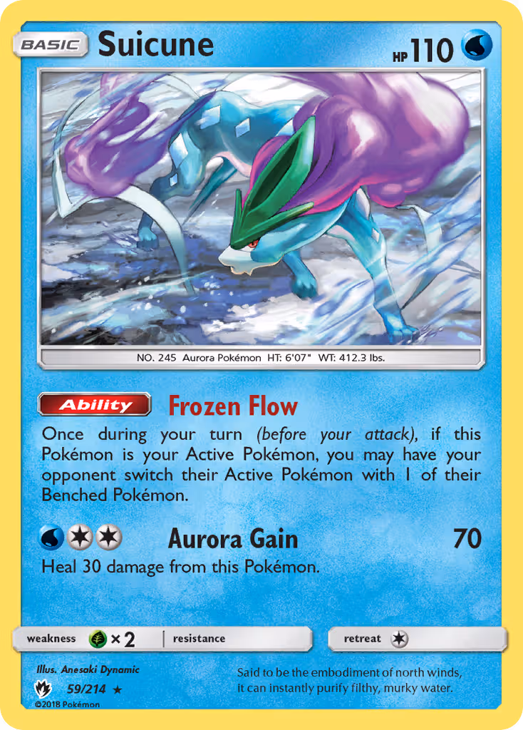 Suicune 59/214 Pokemon card