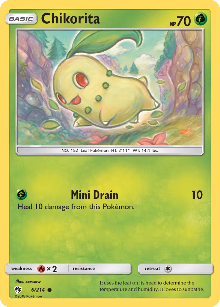 Chikorita 6/214 Pokemon card