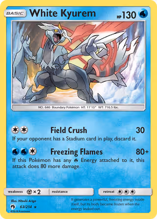 White Kyurem 63/214 Pokemon card