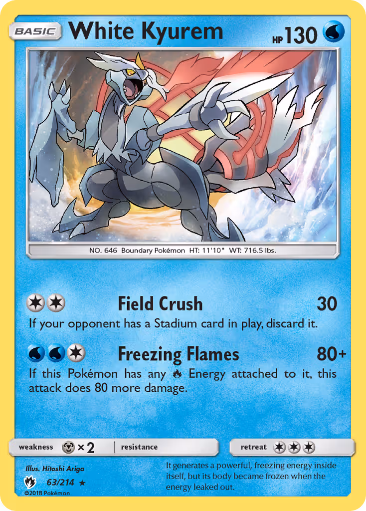 White Kyurem 63/214 Pokemon card