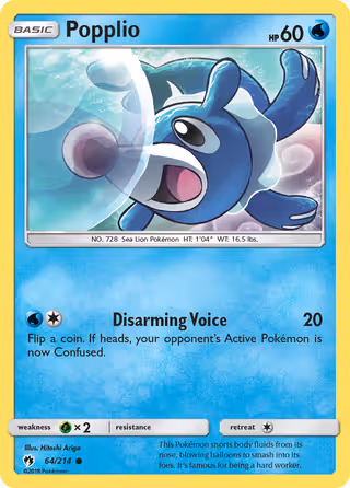 Popplio 64/214 Pokemon card