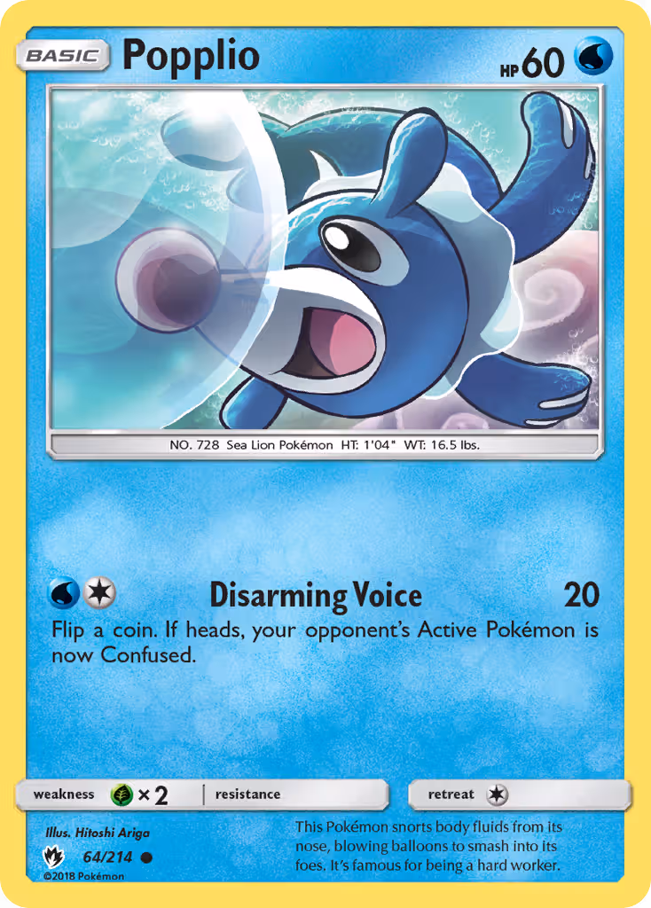 Popplio 64/214 Pokemon card