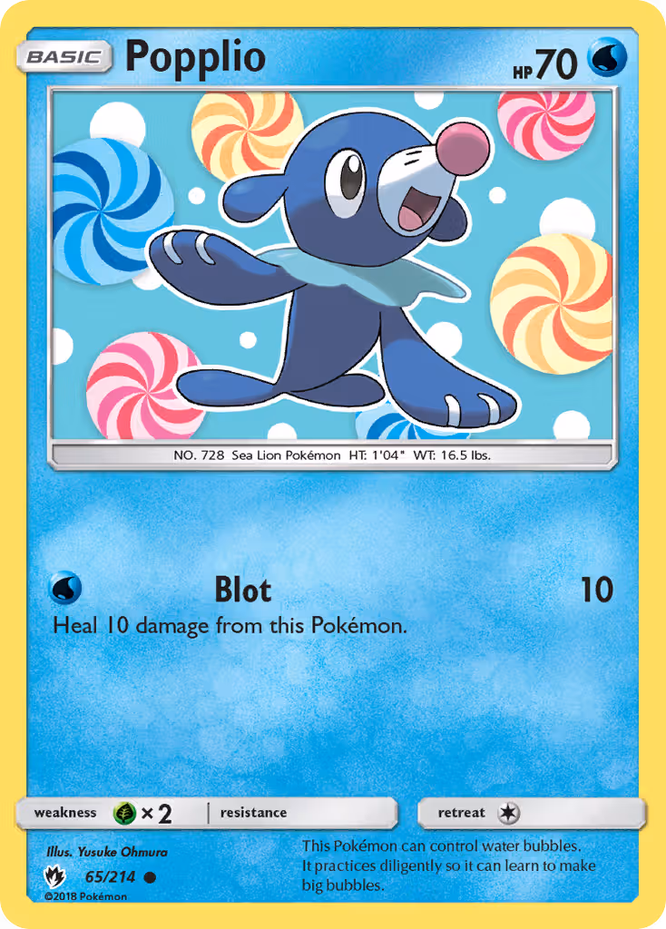 Popplio 65/214 Pokemon card