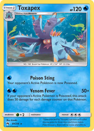 Toxapex 69/214 Pokemon card