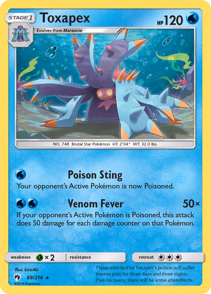 Toxapex 69/214 Pokemon card