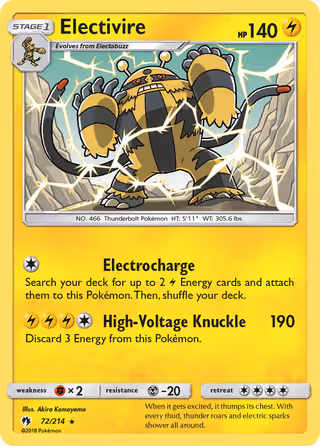Electivire 72/214 Pokemon card